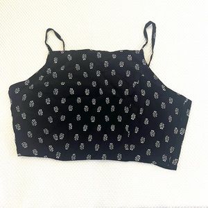 Forever 21 Black White Print Crop Top NEW WITH TAGS B3/19